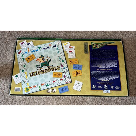 Late for the Sky Irishopoly University Notre Dame Board Game Complete Irish - Picture 7 of 8